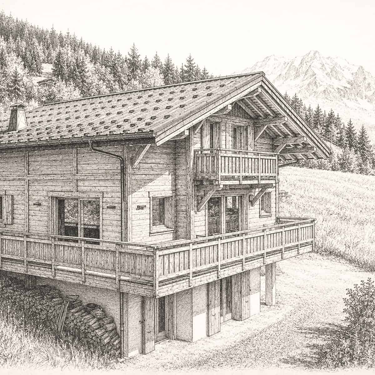 Chalet aux Contamines — croquis