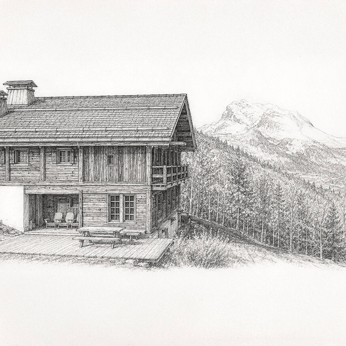 Ferme à Saint-Gervais — croquis