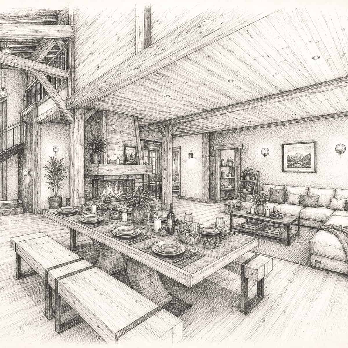 Chalet à Samoëns — croquis