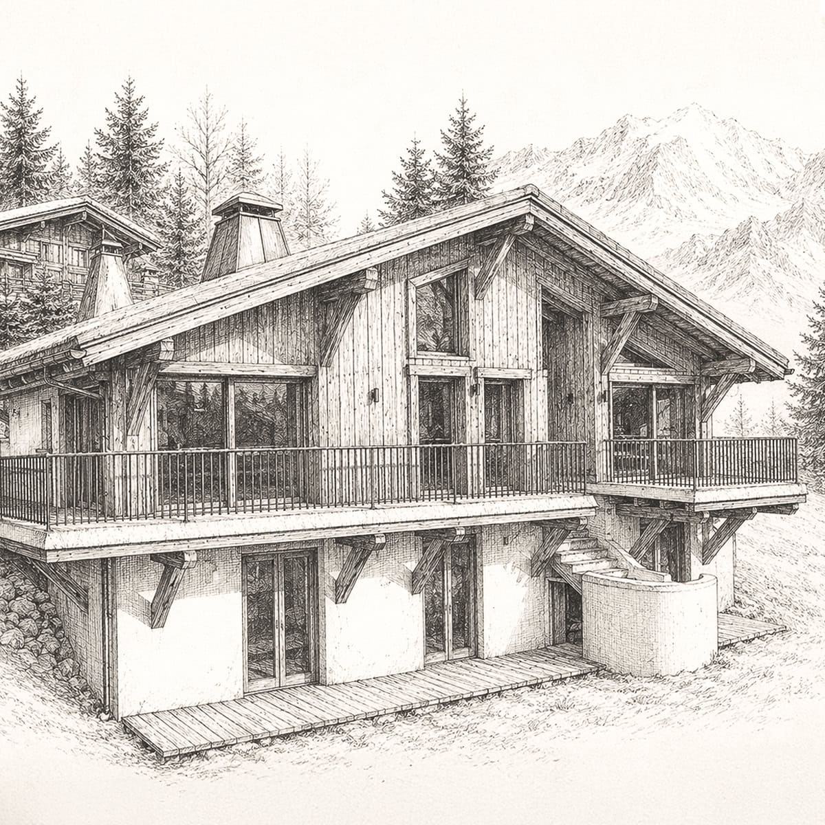 Chalet à Chamonix — croquis