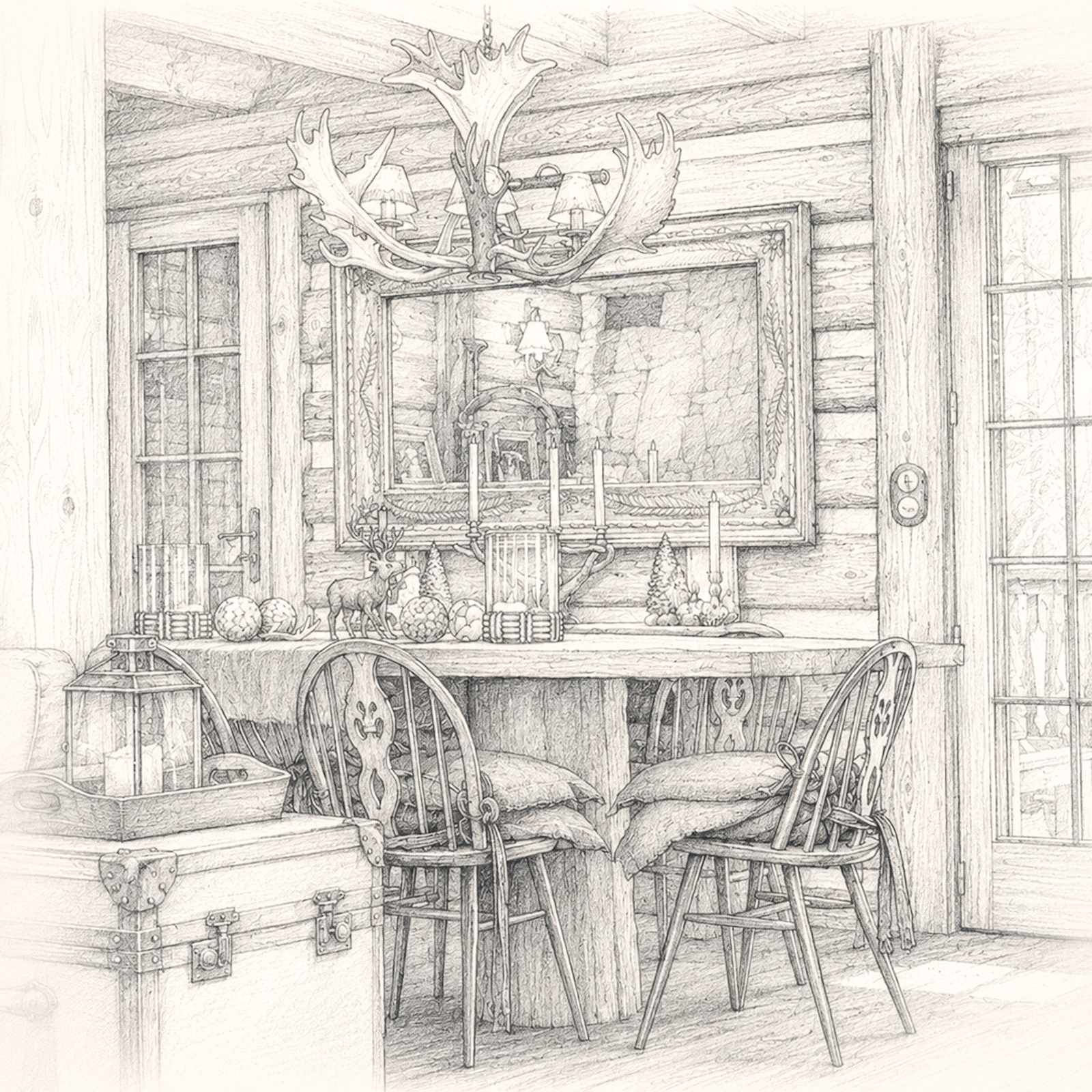 Chalet vieux bois au Bettex — croquis